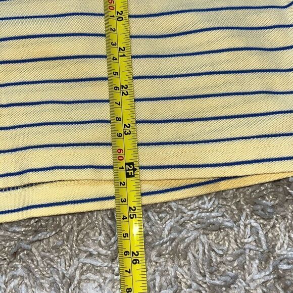 Masters Collection Mens Golf Polo Shirt Large Yellow Striped Mercerized Cotton M - Picture 7 of 13